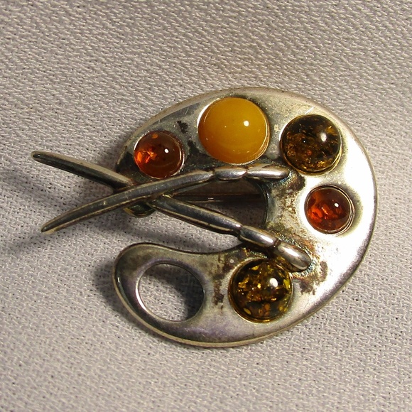 Fashion Jewelry Jewelry - Fun Artist's Paint Palette Pin